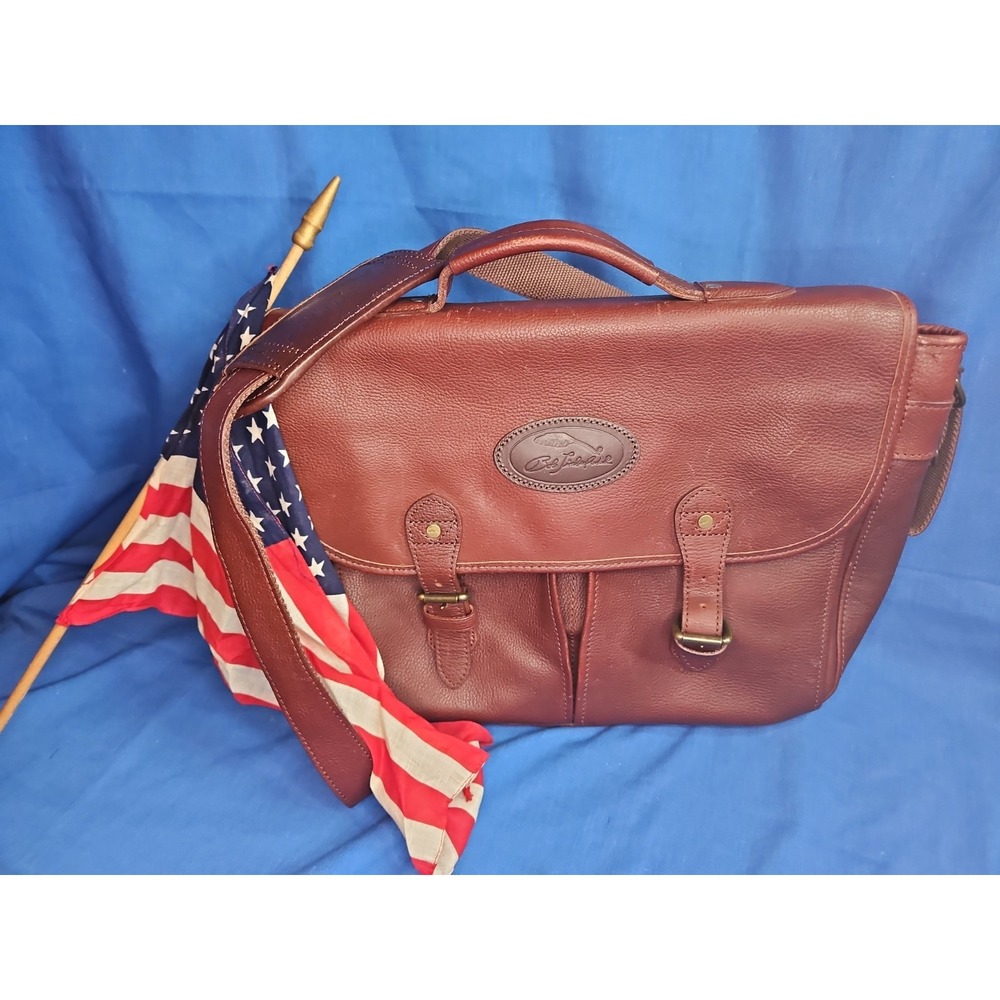 Bob Timberlake Leather Briefcase Satchel Laptop Messenger Bag Bomber Jacket VTG